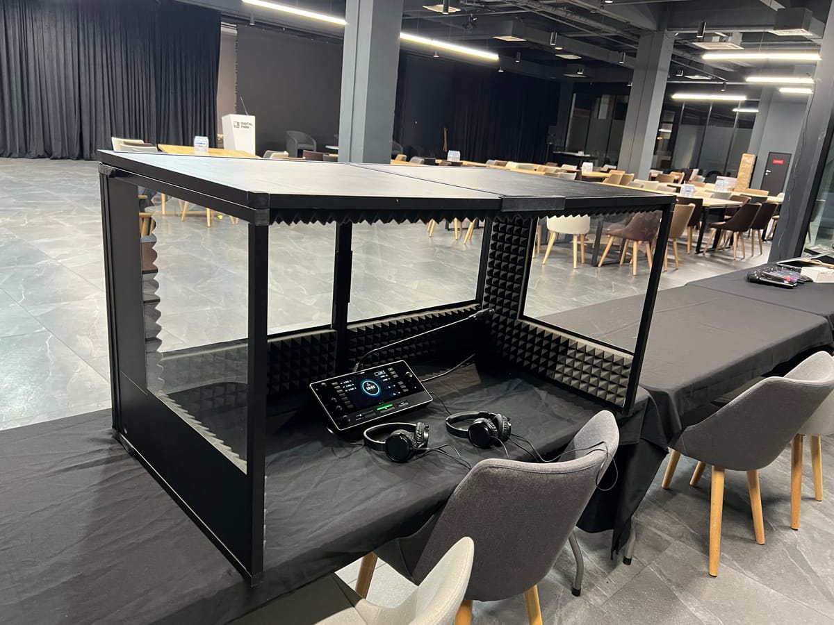 Portable interpretation booth, event at Digital Park