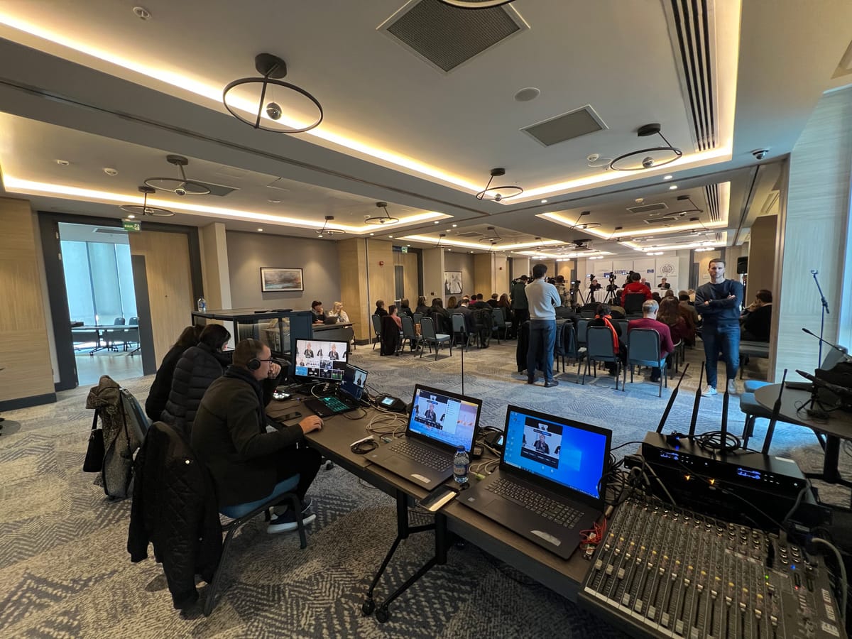 Technical production for a press conference